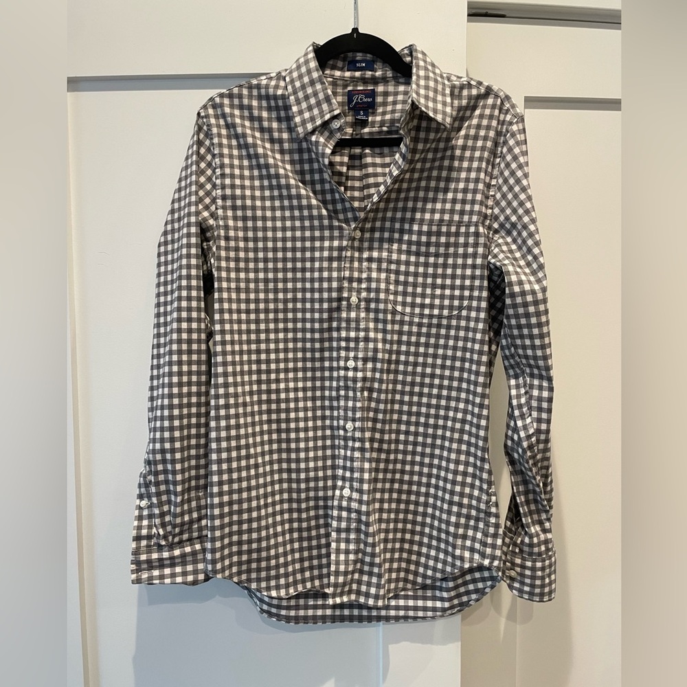 Jcrew men’s plaid long sleeve button down, size S